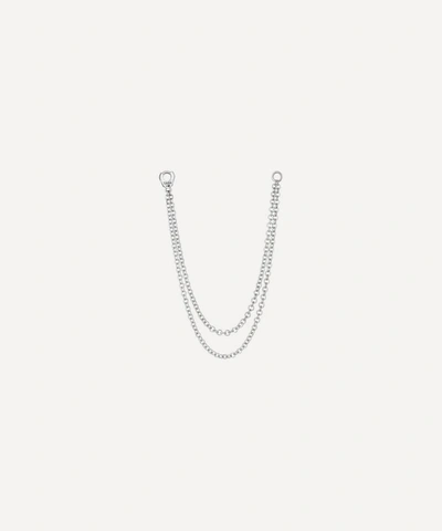 Shop Maria Tash Long Double Chain Connecting Charm In White Gold