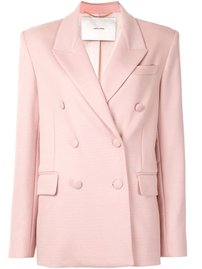 Shop Adam Lippes Double-breasted Blazer In Pink