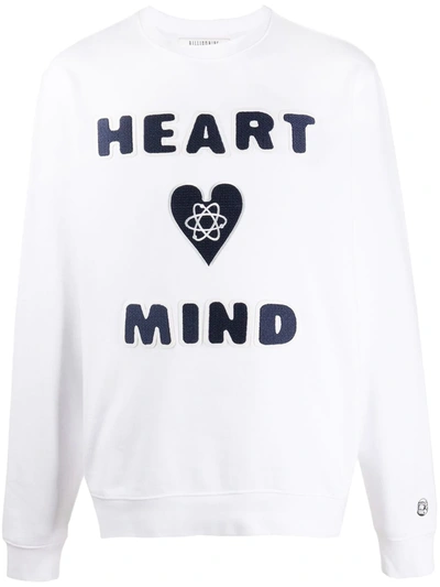 Shop Billionaire Heart Mind Print Jumper In White