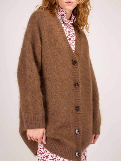 Shop Acne Studios Kinbar Mohair Knit Cinnamon Brown