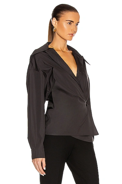 Shop Lemaire Twisted Shirt In Dark Grey