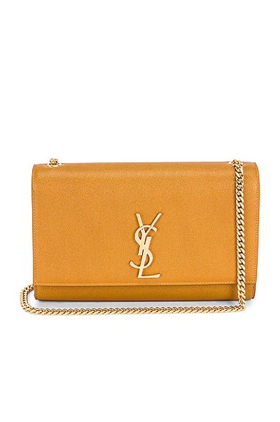 Shop Saint Laurent Medium Kate Chain Bag In Dark Sun