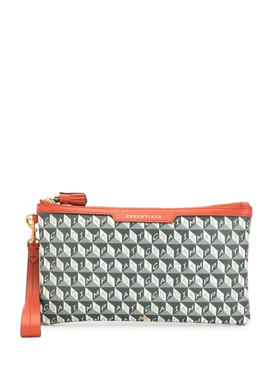 Shop Anya Hindmarch I Am A Plastic Bag Zip Top Pouch In Orange