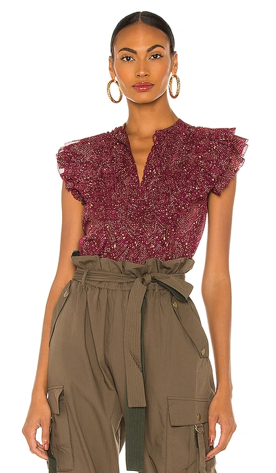 Shop Ulla Johnson Ora Top In Mulberry Diamond