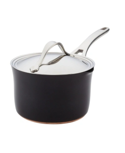 Shop Anolon Nouvelle Copper Luxe Onyx Hard-anodized Nonstick 3.5-qt. Straining Saucepan