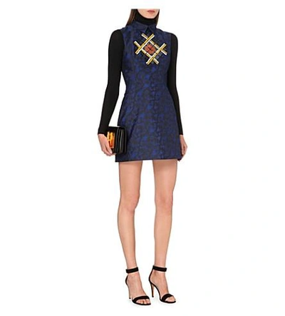 Shop Mary Katrantzou Embellished Jacquard Dress In Urdu White