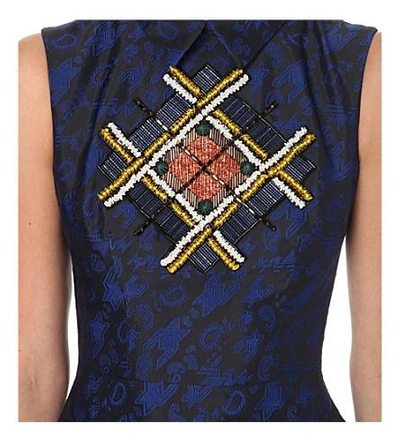 Shop Mary Katrantzou Embellished Jacquard Dress In Urdu White