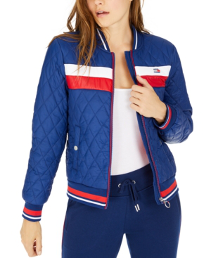 blue tommy hilfiger bomber jacket