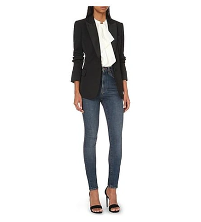 Shop Saint Laurent Skinny High-rise Jeans In Dirty Wash Blue