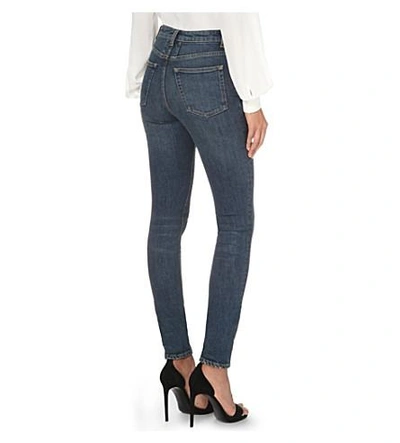 Shop Saint Laurent Skinny High-rise Jeans In Dirty Wash Blue