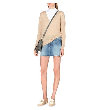 Shop Frame Le High Denim Mini Skirt In Federal