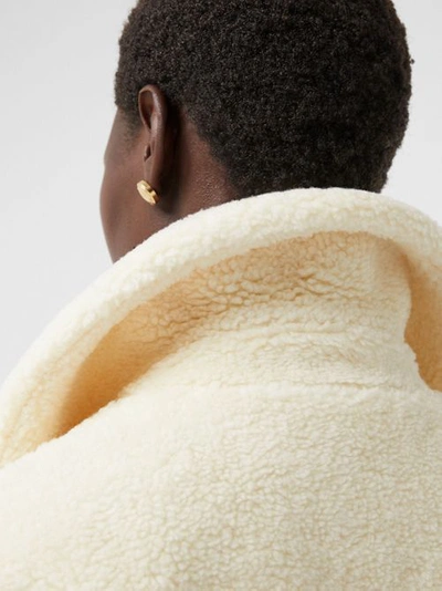 Shop Burberry Monogram Motif Fleece Jacket In Ivory
