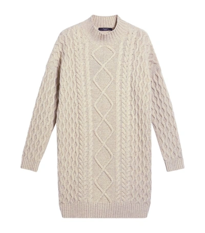Shop Weekend Max Mara Wool Cable-knit Mini Dress