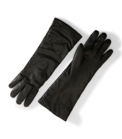 Shop Weekend Max Mara Leather Senape Gloves