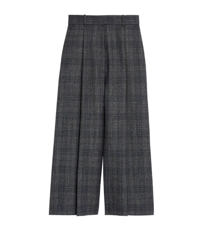 Shop Sandro Check Wide-leg Cropped Trousers