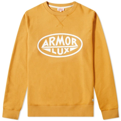 Shop Armor-lux Circle Logo Crew Sweat In Yellow