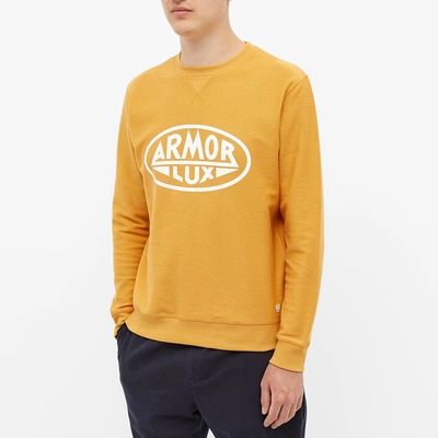 Shop Armor-lux Circle Logo Crew Sweat In Yellow