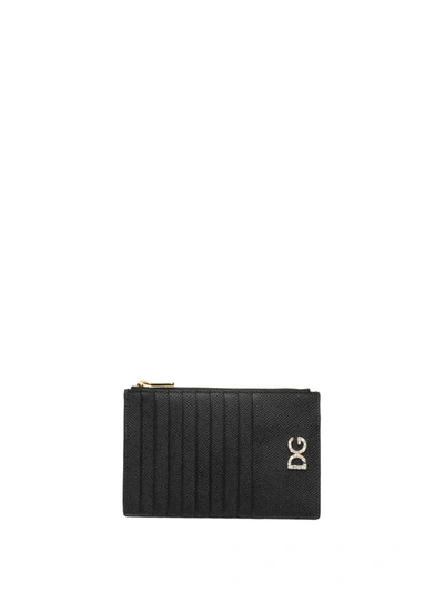 Shop Dolce & Gabbana Dg Zip Purse In Nero