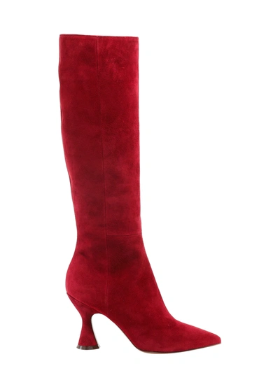 Shop L'autre Chose Knee-length Pointed Boots In Red