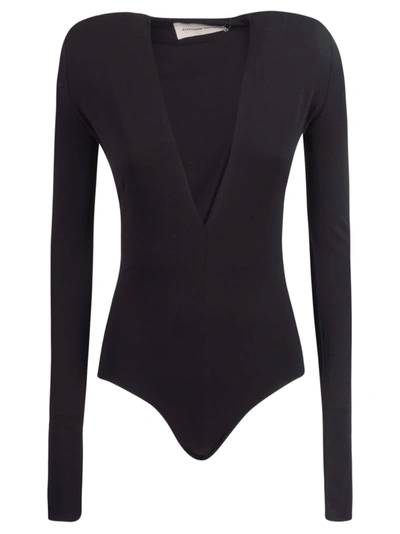 Shop Alexandre Vauthier V-neck Slim Bodysuit In Black