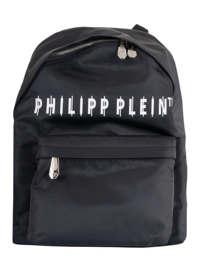 Shop Philipp Plein Two-way Zip Logo Backpack In Black