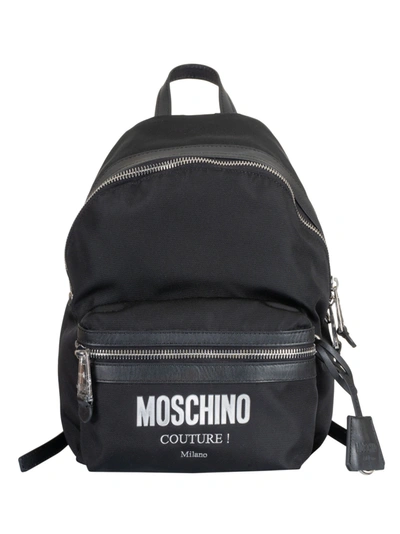 Shop Moschino Couture Logo Backpack In Black/white