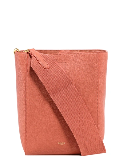 Shop Celine Sangle Bucket Bag In Pink