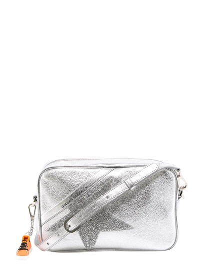 Shop Golden Goose Star Crystal-embellished Crossbody Bag In Silver