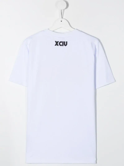 Shop Gcds Teen Logo Cotton T-shirt In White