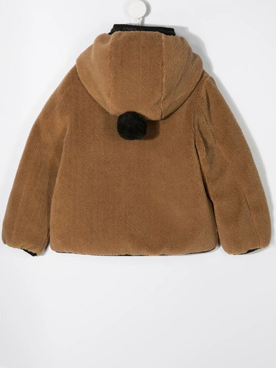 Shop Ai Riders On The Storm Faux-shearling Hooded Jacket In Brown