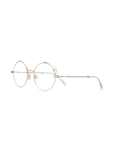 Shop Jimmy Choo Sun Round Frame Glasses In Gold