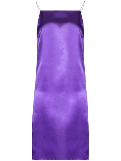 Shop Kwaidan Editions Satin Slip Dress In Purple