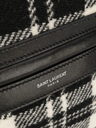 Shop Saint Laurent Camp Tartan Backpack In Black