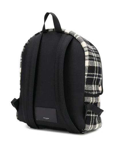 Shop Saint Laurent Camp Tartan Backpack In Black