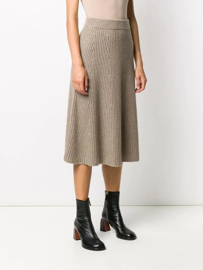 Shop Chinti & Parker Rib Knit Skirt In Neutrals