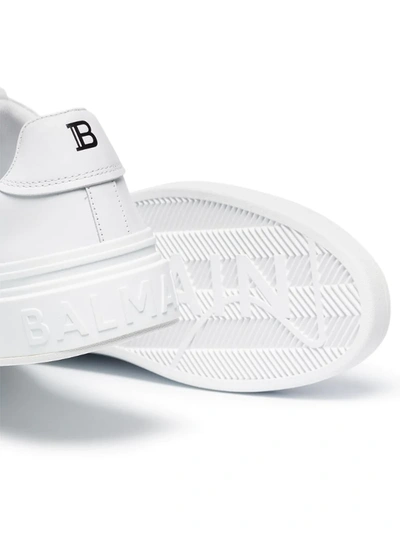 Shop Balmain B-court Sneakers In White