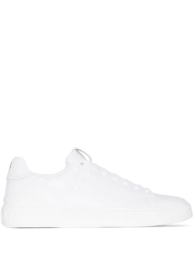 Shop Balmain B-court Sneakers In White