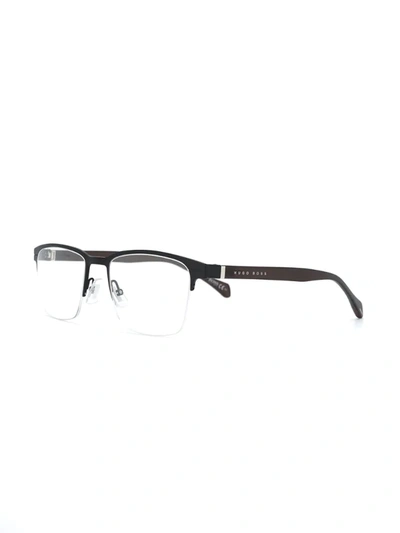 Shop Hugo Boss Horn-rimmed Glasses In Black