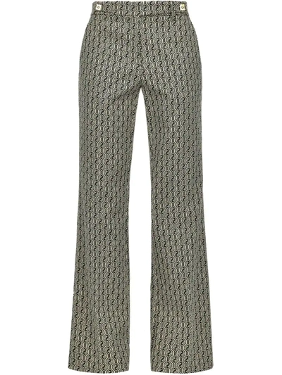 Shop Pinko Geometric Pattern Trousers In Black