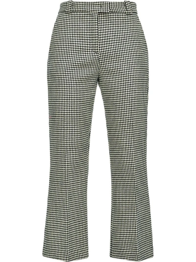 Shop Pinko Houndstooth Slim Trousers In Black