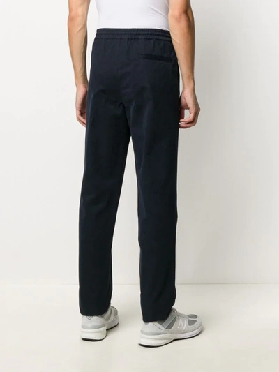 Shop Apc Straight-leg Track Trousers In Blue