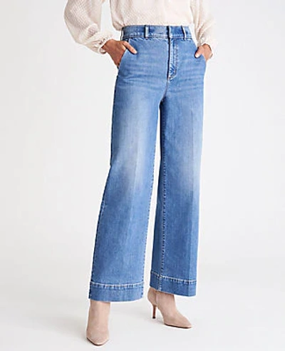 Shop Ann Taylor Tall Sculpting Pocket Trouser High Rise Jeans In Medium Vintage Indigo Wash