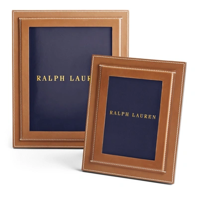 Shop Ralph Lauren Brennan Leather Frame In Saddle