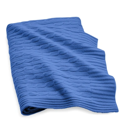 Shop Ralph Lauren Cable Cashmere Throw Blanket In French Blue