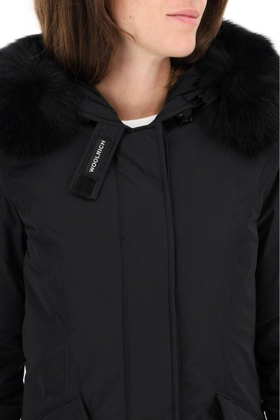 Shop Woolrich Luxury Arctic Parka With Fox Fur In Black