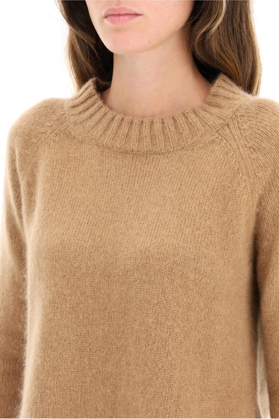Shop Max Mara Caio Cashmere And Mohair Sweater In Beige,brown