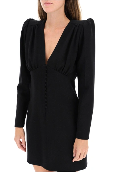 Shop Saint Laurent Mini Dress In Sable ' In Black