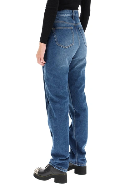 Shop Y/project Twisted Front-seam Jeans In Blue