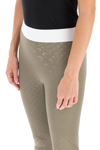 Shop Marine Serre Reflective Moon Leggings In Grey