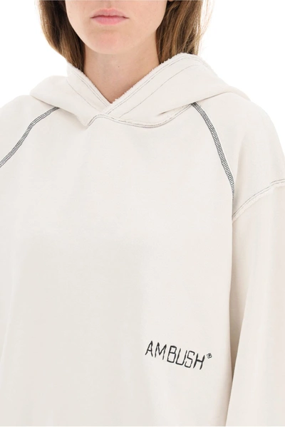 Shop Ambush Oversized Hoodie Logo Embroidery In White,black